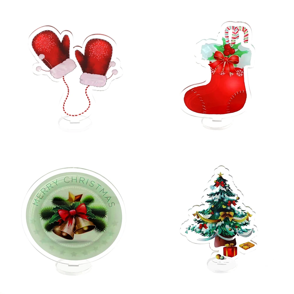 Christmas Surrounding Boutique Dali Brand Double-Sided High-Definition Red Gloves Christmas Tree Acrylic Ornaments