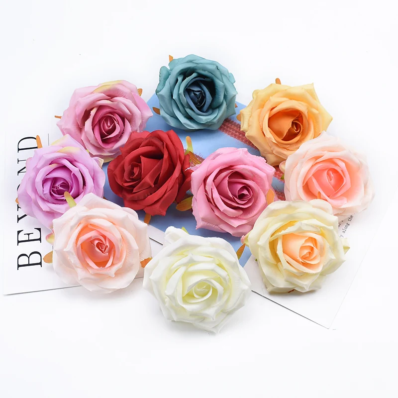 

6 Pieces Wedding Bride Holding Flowers Material Silk Roses Head Flowers Wall Arch Decoration Home Accessories Scrapbook Flowers