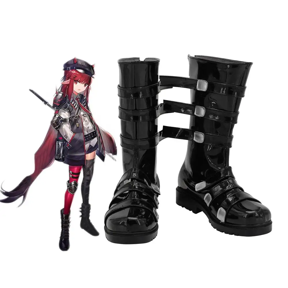 

Arknights Vigna Cosplay Boots Customized Leather Shoes Black Custom Made