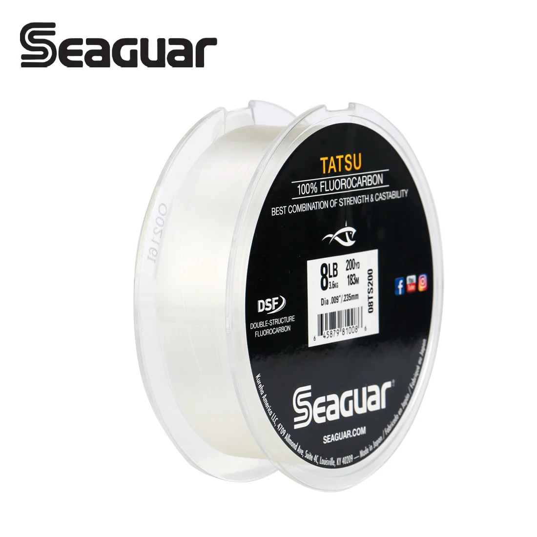 SEAGUAR TATSU Fluorocarbon Fishing Line Linhas Pesca 183M Carbon Fiber JAPAN Monofilament Freshwater Fishing Tackle 6LB-12LB