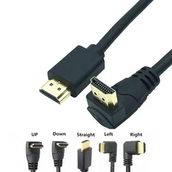 4K kabel HDTV 2.0 90/270 stopni typ kabel męski na żeński 2K * 4K 0.15M 0.6M 1.8M 1080P 3D dla projektor do komputera TV PS3 PS4