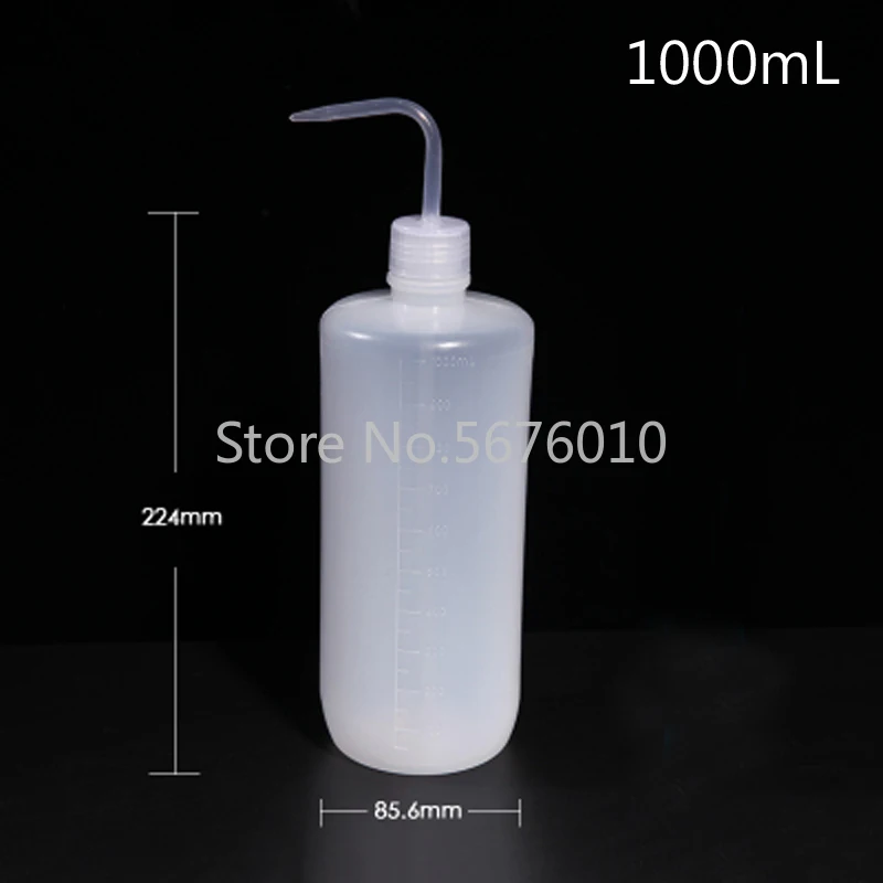 12pcs/pack 1000ml Clear Plastic Blow Washing Bottle Tattoo Wash Squeezy Laboratory Measuring Bottle