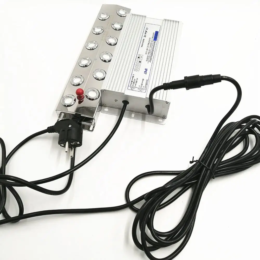 DC48V Ultrasonik 12 Kepala Pelembap + 110V 220V Catu Daya Tahan Air Pembuat Kabut Alat Penyemprot Industri Fogger untuk Jamur