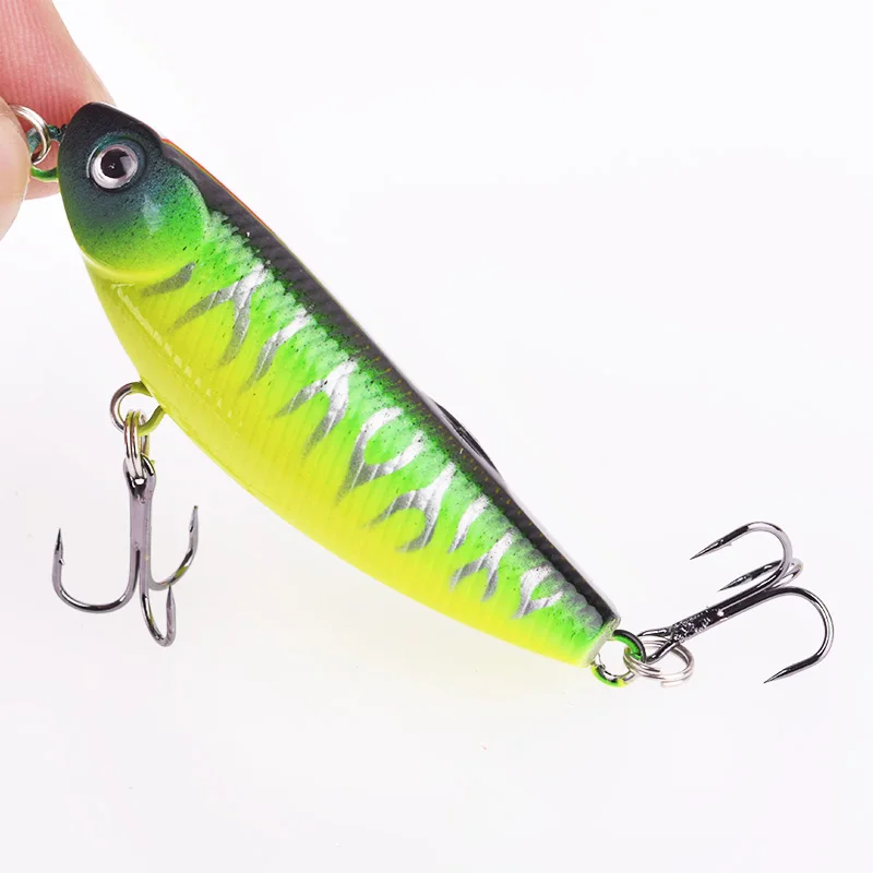 1 Pcs Top Water Pencil Fishing Lure 5cm 5.5g Floating Dog Walking Wobblers Tackle Artificial Hard Bait With 10# Hook​s For Bass