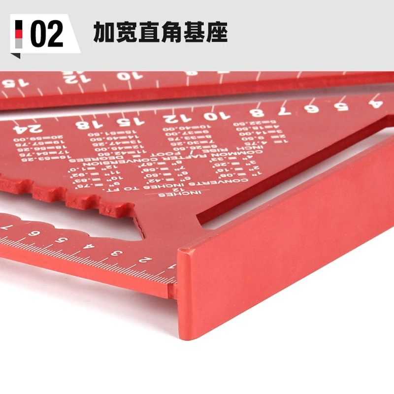 Kapro aluminum alloy triangular ruler 45 ° 90 ° woodworking ruler angle marking ruler woodworking tools