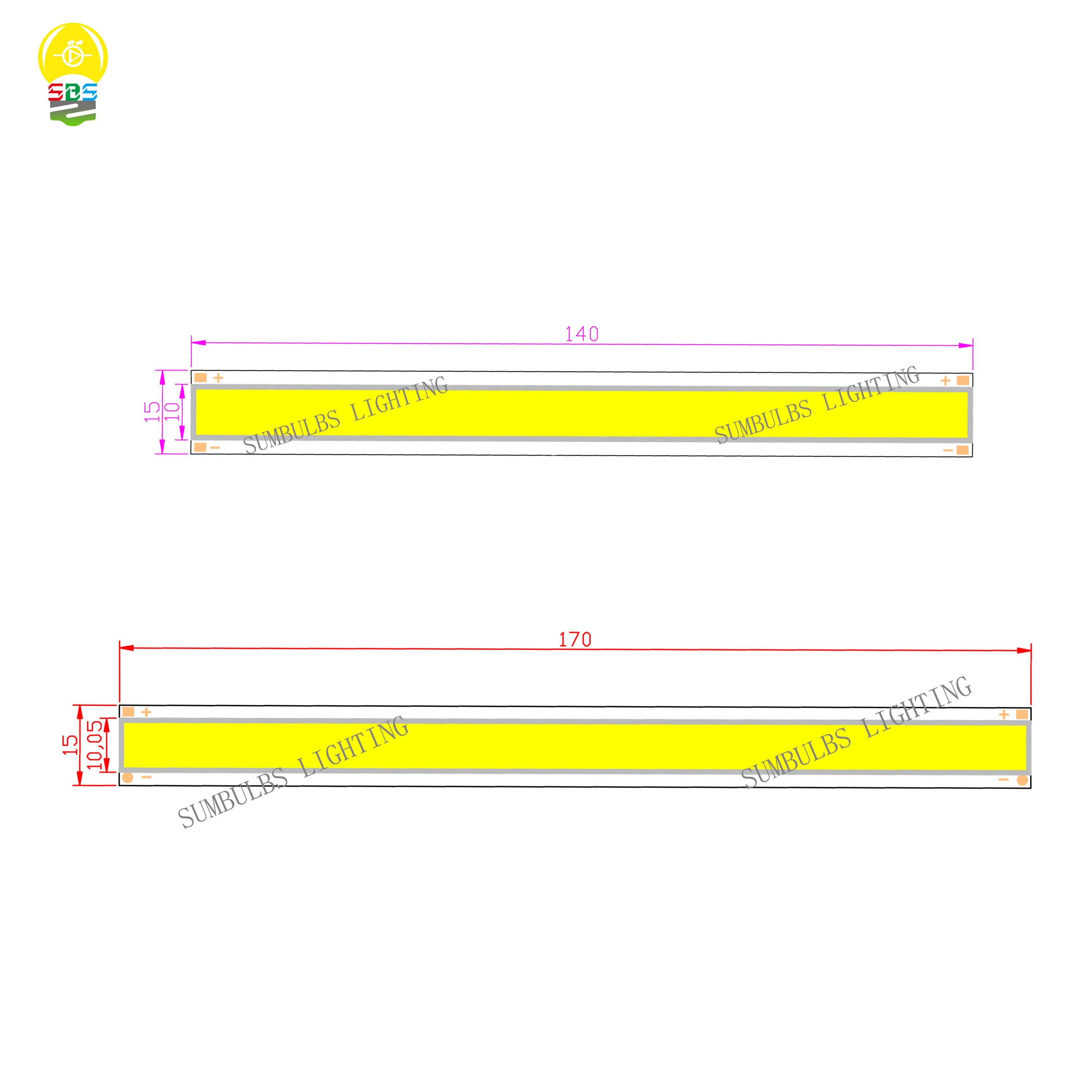 2 Types 140mm 170mm LED COB Strip DC12V 4W 5W Chip Lamp Bulb for Daytime Running Lights Warm Cold White For DIY