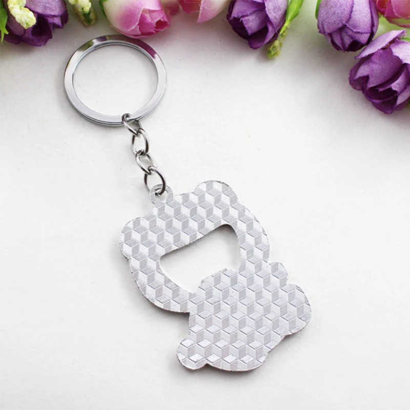 Panda-Shaped Metal Beer Bottle Opener Key Chain Ring Cap Glaze Opening Tool Hangings Ring Keychain Bar Tool Holiday Gift 1pc