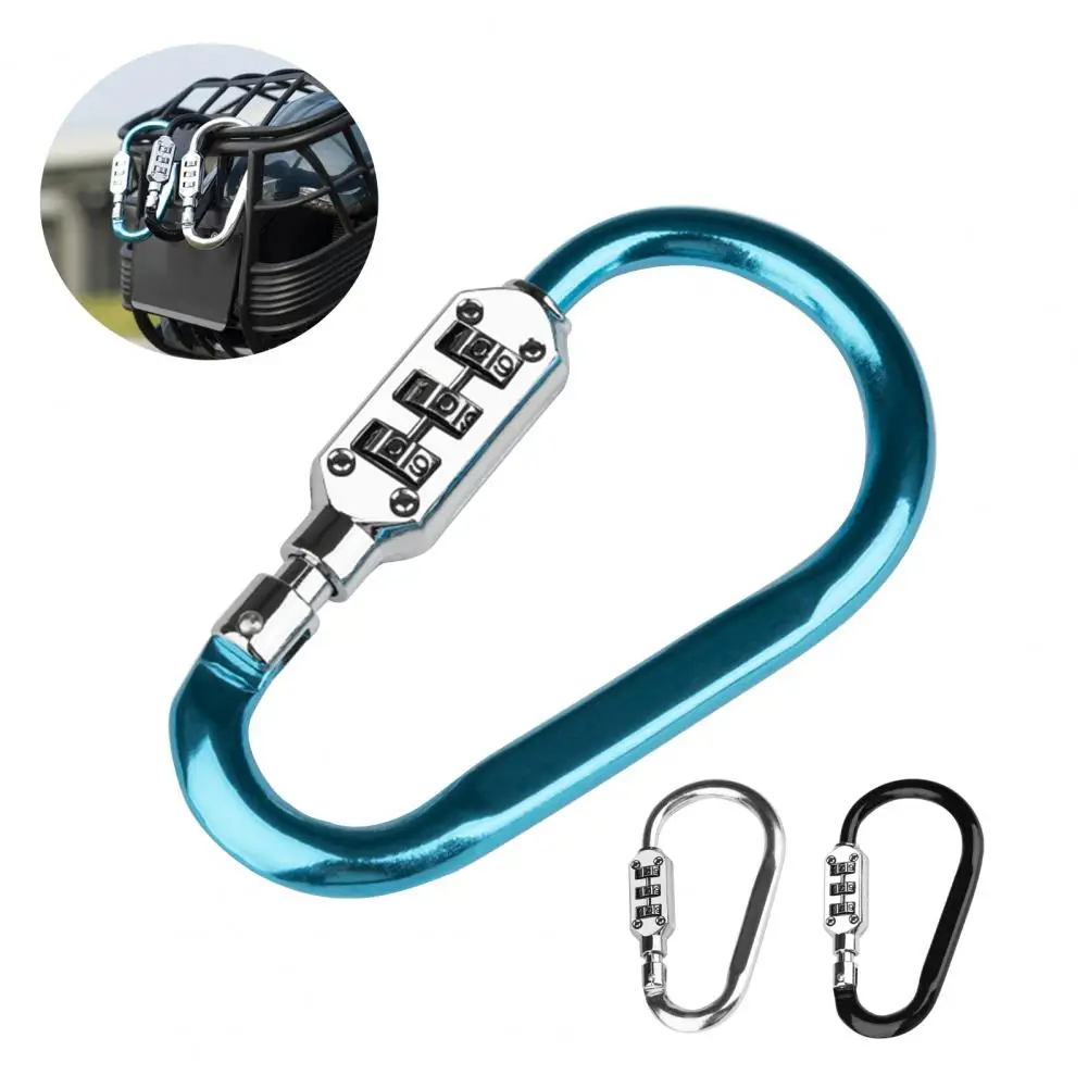 Motor Code Padlock Indeformable Digit Code Carabiner Portable Wear Resistant  Practical Heavy Duty Code  D-Shape Carabiner