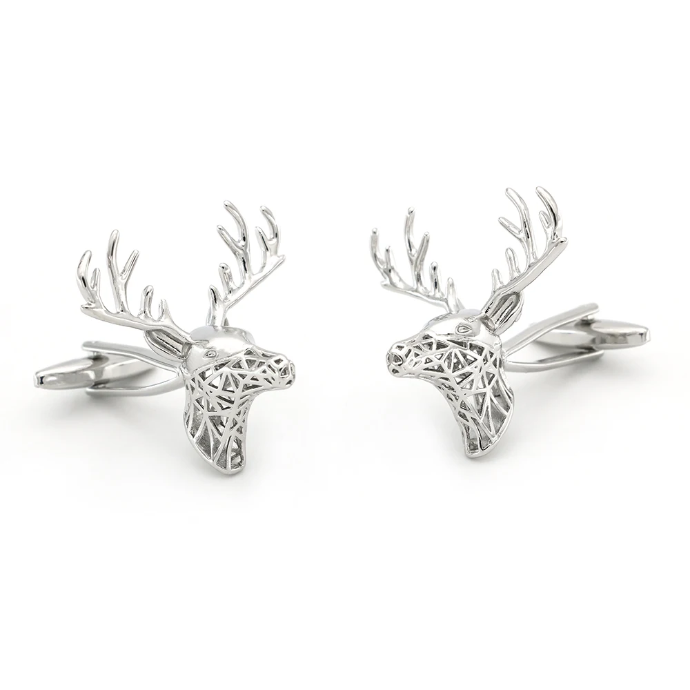 iGame Factory Supply Deer Cufflinks Silver Color Art Sika Design Quality Cuff Links Free Shipping