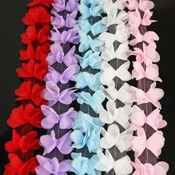 (140 pieces/lot) Butterfly Chiffon lace fabric Webbing Decoration Love gift ribbons crafts 50mm width