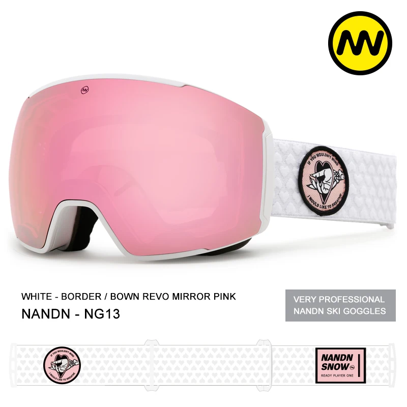 Nandn Ski Glasses Double Layer Antifogging Men's and Women's Large Spherica Glasses Single and Double Plate Goggles card myopia