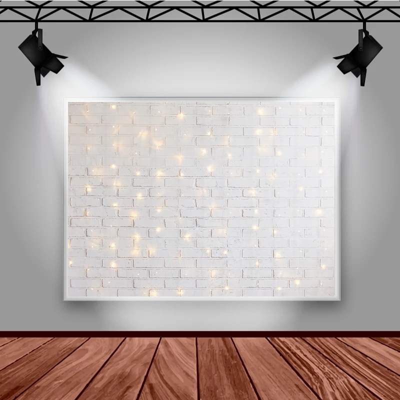 Mocsicka Photography Background White Brick Wall Decoration Props Can Be Used For Valentine's Day Photo Backdrop Banner