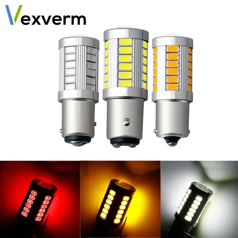 

Vexverm Auto LED Brake Light Car Rear Fog Lamp COB DRL LED Turn Signal Light Bulb 1156 1157 P21W BA15S 33 SMD 5630 5730