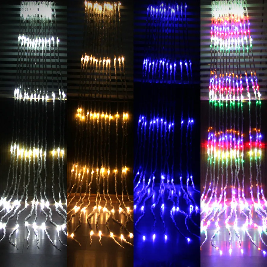 

6x3M 3x3M 3x2M Waterfall Window Curtain String Light Meteor Shower Rain Christmas Light Wedding Party Background Icicle Light