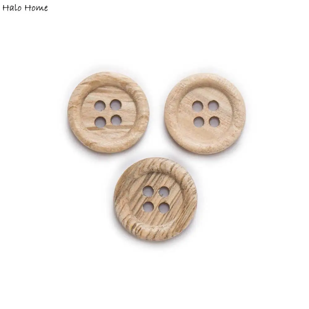 50pcs 2/4-Holes Wood Button for Sewing Scrapbooking Clothing Crafts Gift Jacket Blazer Sweaters Handwork Accessories 15-18mm