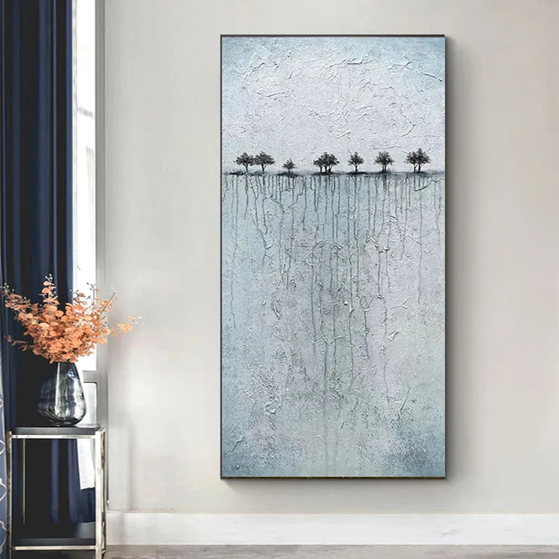 

Handmade Oil Painting Hand Made Blue Simple Personality Abstract Painting Large Painting Art For Living Room Corridor Decora