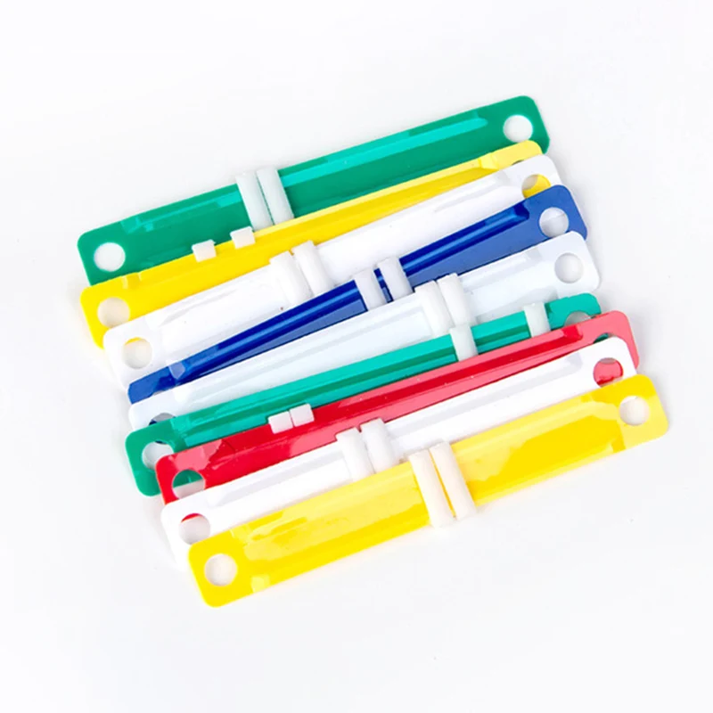 50pcs Paper Fasteners Color Plastic Binding Clip Loose-leaf Clips Binder File Folder Notebook Office Stationery Storage Supplies