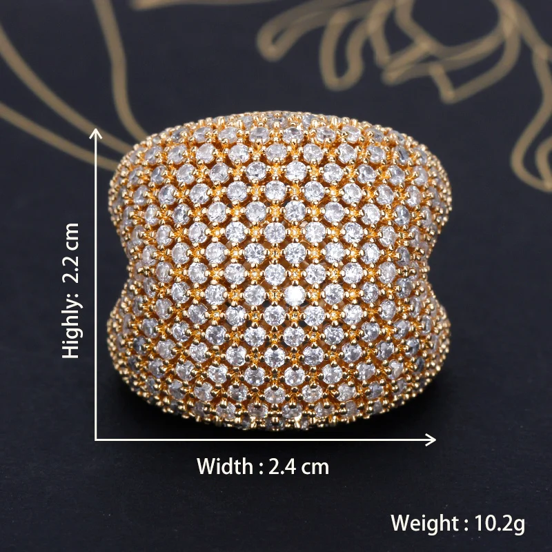 Bride Talk New Design Jewelry Brand Luxury Women Big Ring Cubic Zirconia Romantic Bridal Wedding Rings Jewellery Sweet Gift