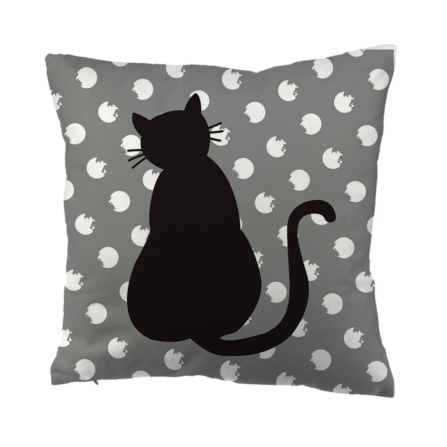 Cute Cat's Pattern Printing Throw PillowCase Single pattern Cushion Covers for Home Sofa Chair Decorative Pillowcases 45x45cm