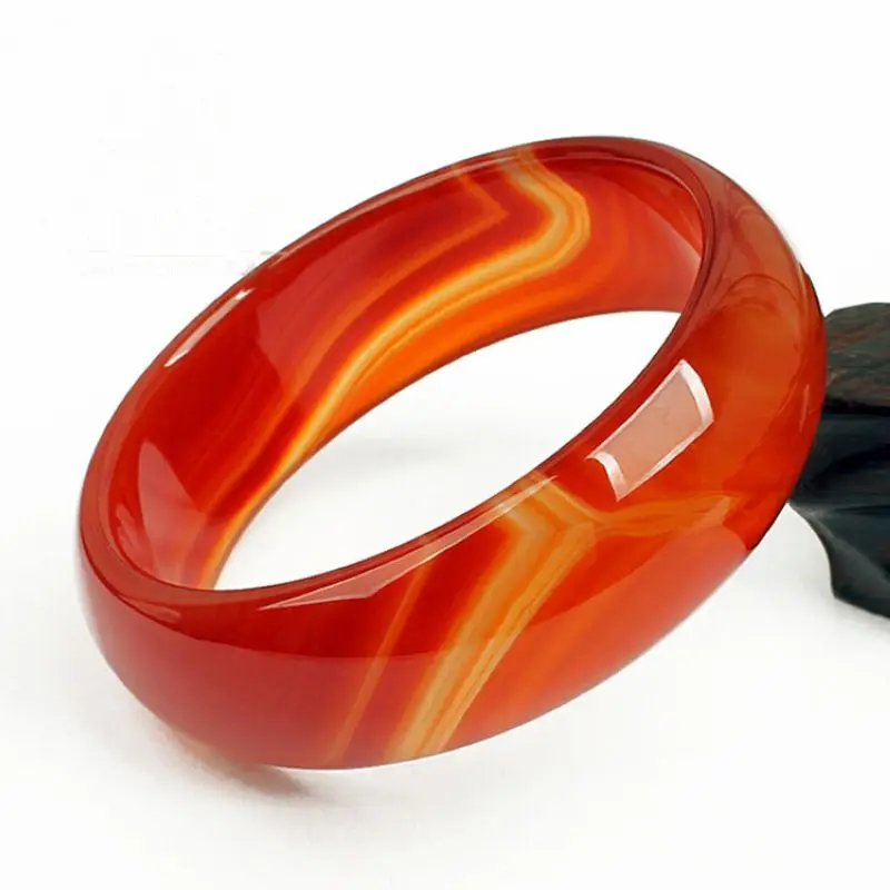 Nature Agate Vein chalcedony Red sardonyx Bangle Bracelet Amulet Talisman Beautiful Churinga