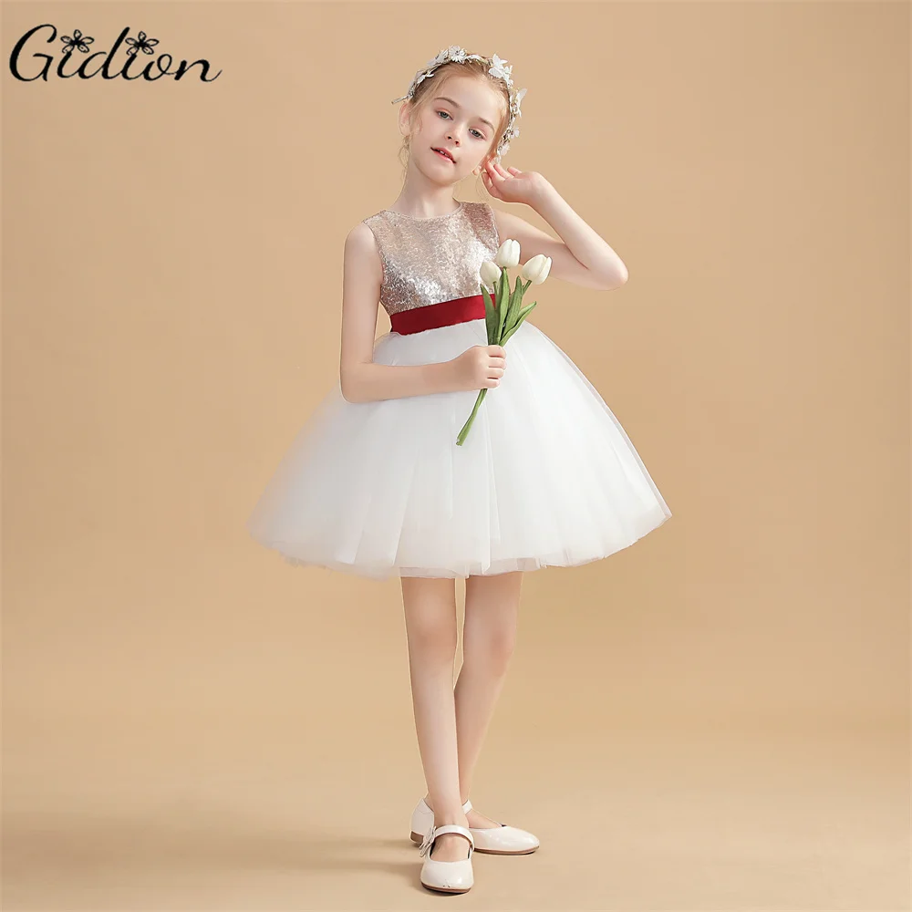 Robe Courte à Fleurs pour Enfant, Tenue de Soirée, d'Anniversaire, de Mariage, de Ballet, de Concours, de Cérémonie, de Banquet, de Demoiselle d'Honneur