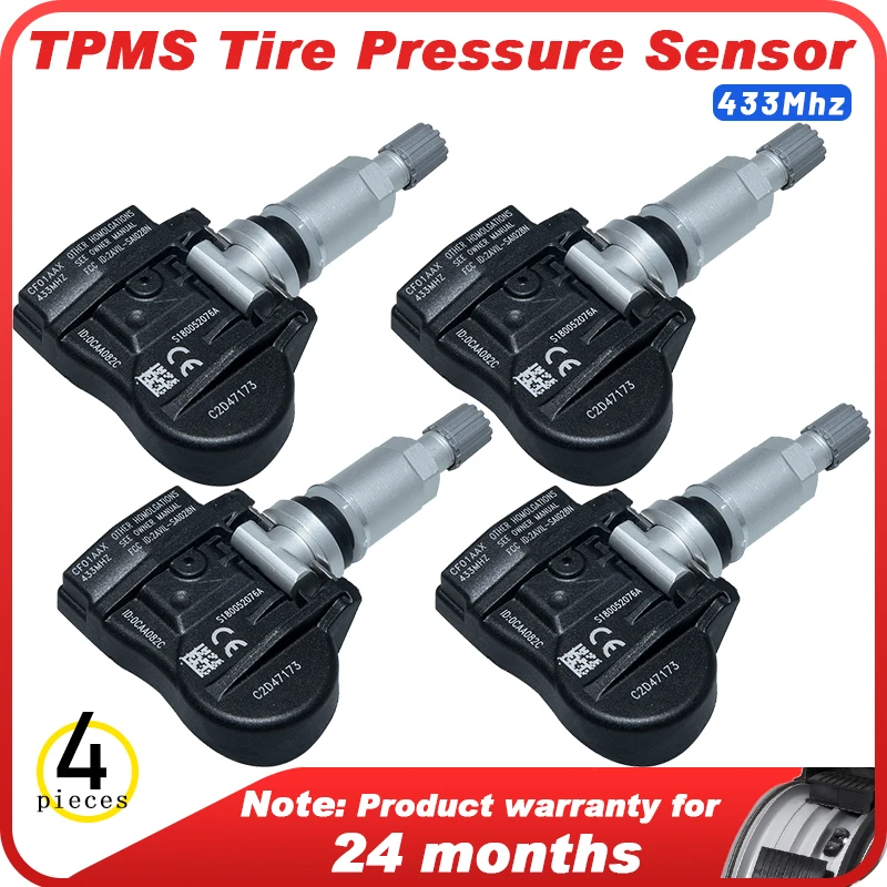 4x TPMS 433MHz Tire Pressure Sensors FITS FOR JAGUAR F-Pace/XE Series 2016 2017 2018 2019 2020 C2D47173