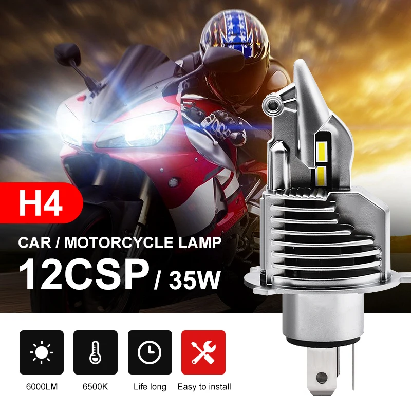 1pcs H4 9003 Led Lamps Car/motorcycle Headlight 6000K 4300K 3000K Fighter Foco Led Hi/Lo Beam Car Headlamp Bulbs Lampada 12V 24V