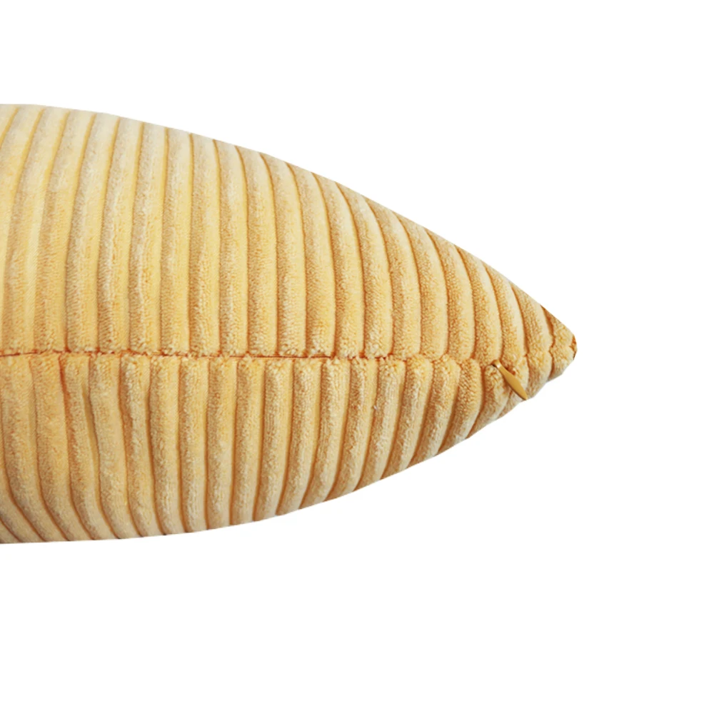 Gestreifter Cordstoff, einfarbig, Kissenbezug, 45/50/60 cm, Sofa-Bett-Dekoration, klassischer einfacher Kissenbezug NPCJC-C – Detail 21