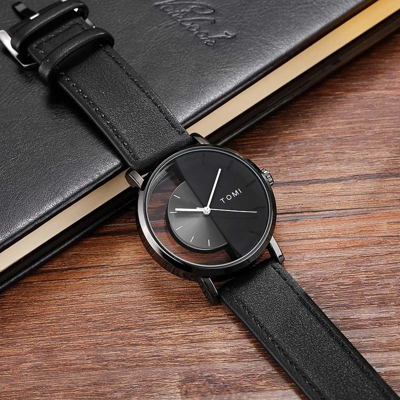 Paar Horloge Transparante Wijzerplaat Unisex Horloges Voor Mannen Vrouwen Liefhebbers Mode Minimalistische Lederen Polshorloge Mannelijke Vrouwelijke Quartz Reloj