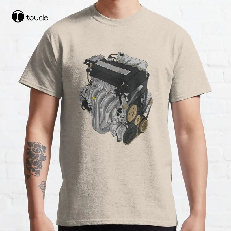 B16A2 Sticker Classic Civic Jdm Engine Jdm Engine Japanese Engine T-Shirt Cotton Tee Shirt Custom Aldult Teen Unisex Cotton