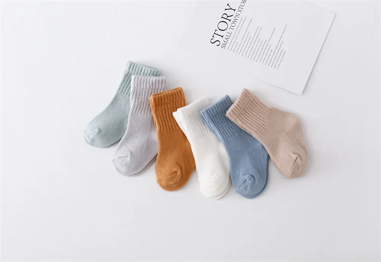 6 Paare/satz Neugeborenen Baby Junge Mädchen Socke Baumwolle Solide Weichen Säuglings Kleinkind Socken für Mädchen Jungen Frühling Herbst Baby Socke 0-12 monat – Detail 6