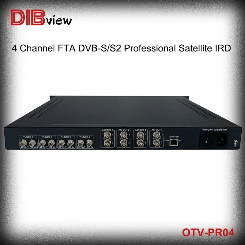 Dibview Cost-effetive Solution OTV-PR04 Professional 4 Channel Satellite FTA DVB-S DVB-S2 IRD For DTV Headend Project System