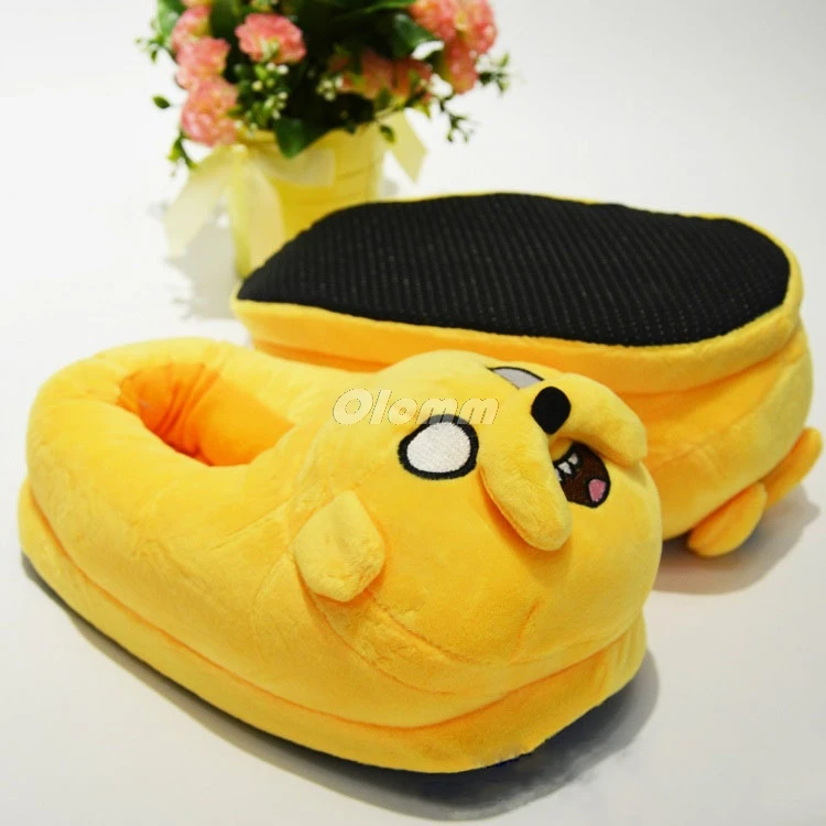 Cartoon Slippers Happy time Women Anti-Slip Finn Jake Indoor Home Slippers Anime character Bedroom Warm Soft Christmas gift