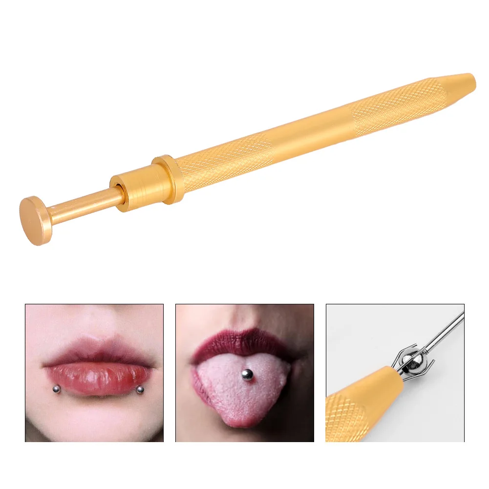 

4 Prongs Bead Holder Pick Up Non-slip Jewelry Alloy High Precision Body Piercing Tool Accessory Knurled Handle Designs Tool