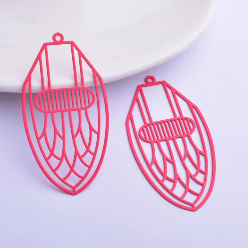 30 Stück AB6266 26*50mm Filigrane Ausgehöhlte Anhänger DIY Ohrring Anhänger Hängender Schmuck Dekoration – Detail 11