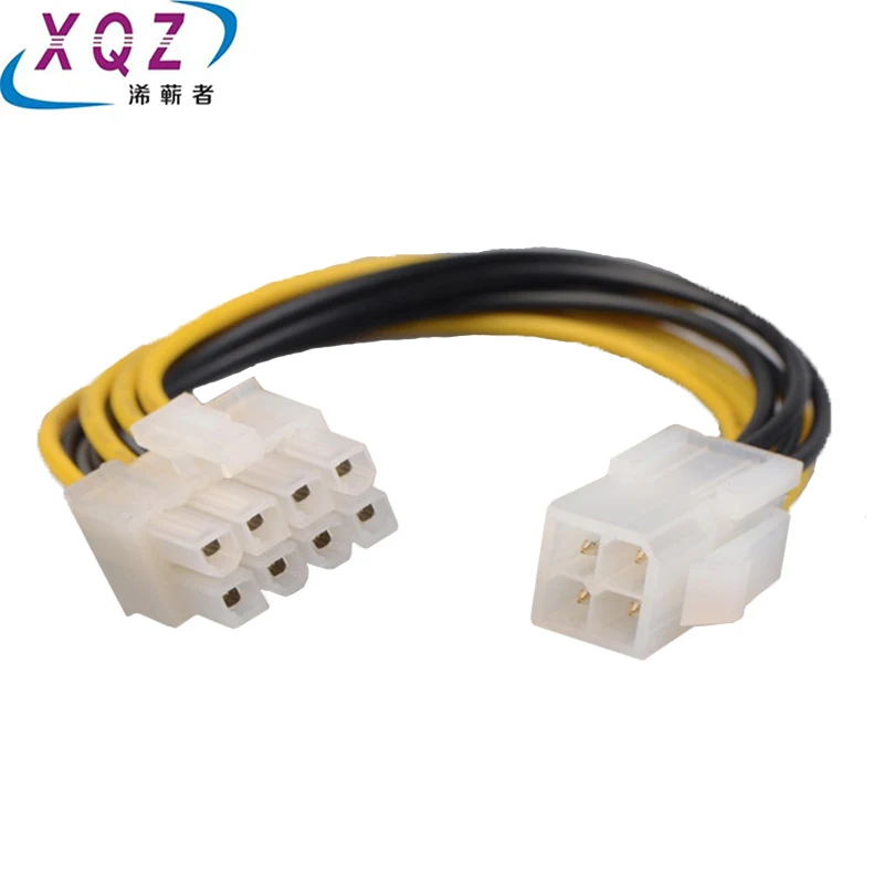 Cable adaptador de corriente de 4 pines a 8 pines para CPU, cable de alimentación de 4 pines macho a 8 pines hembra, extensión de plomo para CPU ATX