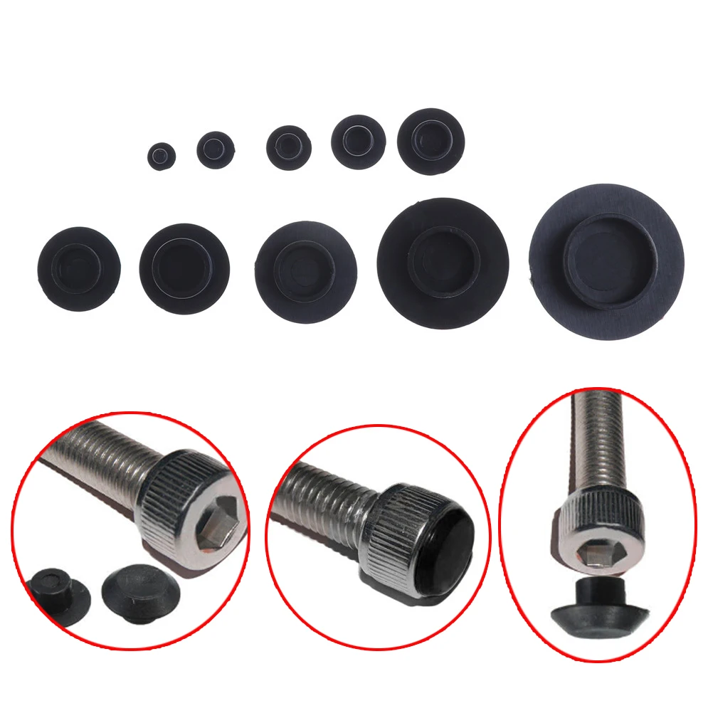 10PCS M5-12 Praktische Schwarz Hex Buchse Kopf Abdeckung Caps Befestigungen Schrauben Allen Bolt Schraube Mutter Runde Kopf Protector