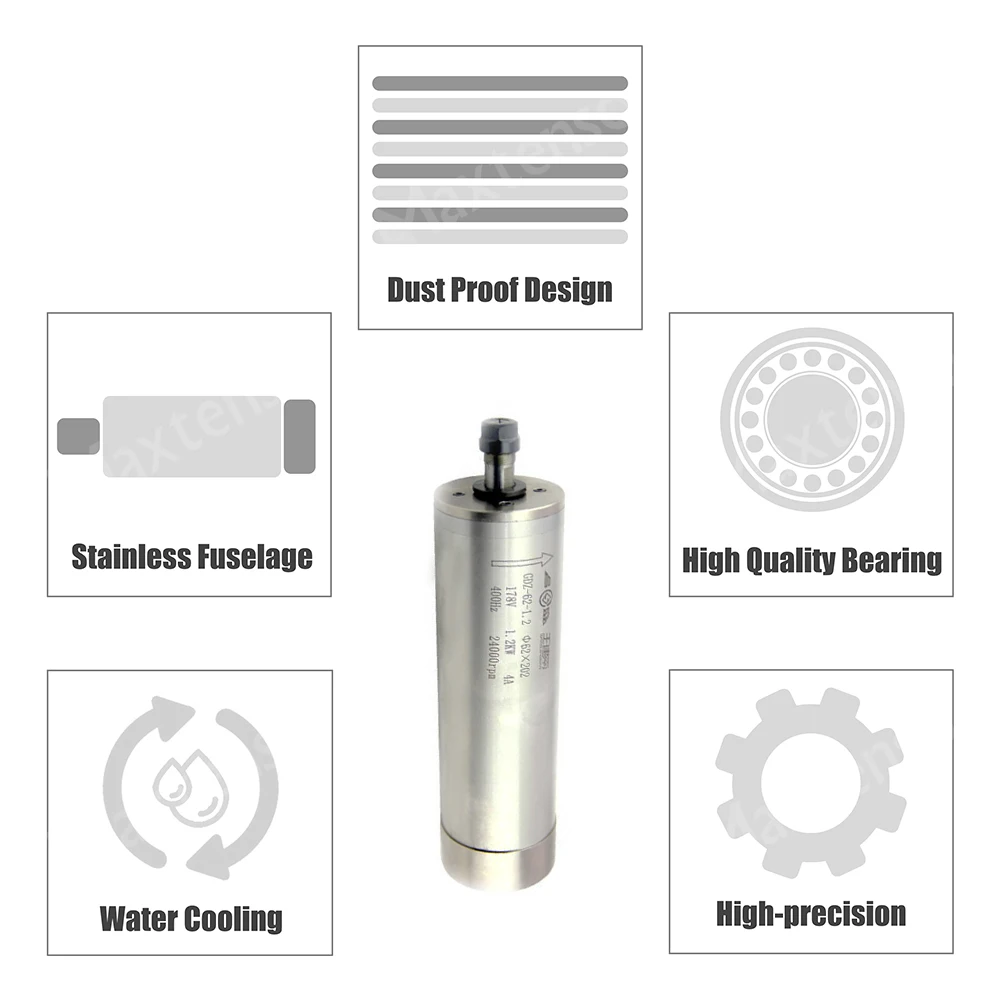 MAXTENSO 1,2 KW Wasser gekühlt Spindel motor Fräsen Spindel 24000RPM 36000RPM 60000RPM für Geistige Schneiden Gravur GDZ62 -1,2