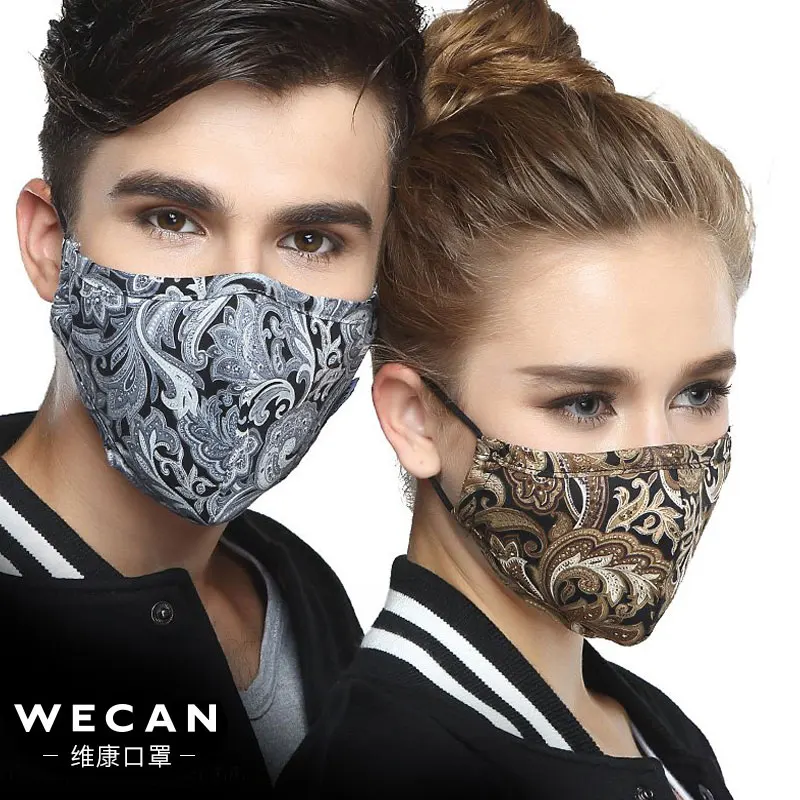 Wecan Cotton Black Mask mouth face Mask Anti PM2.5 dust Mouth Mask with Activated Carbon Filter korean Mask Fabric Face Mask