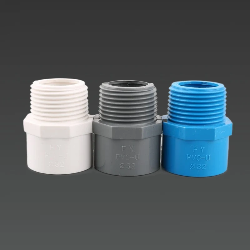 

2pcs 20~50mm Male Thread PVC Connector Water Pipe Adapter Garden Irrigation Aquarium Tube Parts