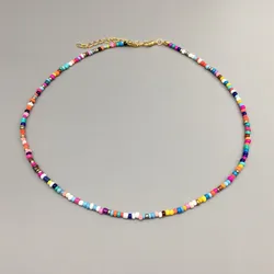Beaded Simple Seed Beads Strand Necklace Women String Short women Necklace Jewelry Chokers Necklace Gift necklaces for women