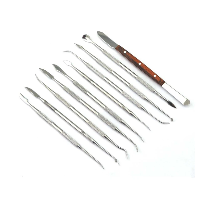 Stainless Steel Sculpture Knife Set Wax Carving Tools Kit of Dental Equipments