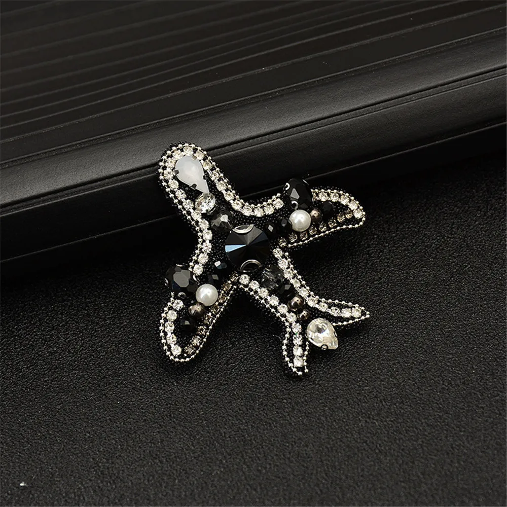 AHYONNIEX 1 Hạt Châu Đen Hành Tinh Sao Máy Bay Miếng Dán Táo May Trên Parch Quần Áo Giày Túi Trang Trí Thủ Công DIY Dán Cường Lực