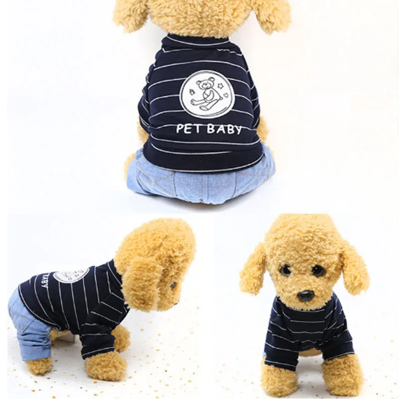 4 Colors Pet Dog Jumpsuits Autumn Winter Warm Cotton Dog Hoodies Four Feet Pullover Pet Sweaters for Chihuahua Teddy Pet Clothes