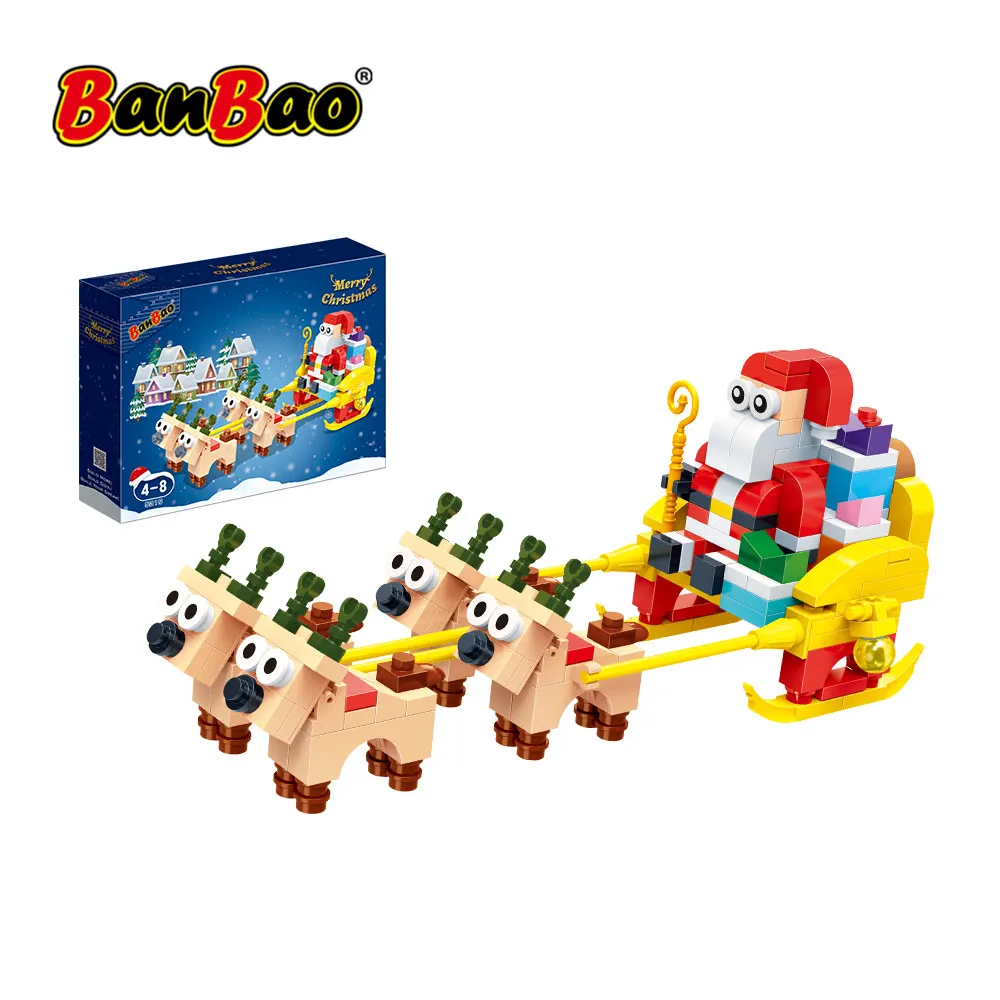 BanBao 2022 New Year Merry Christmas bricks Toys Christmas elk Santa Claus Model Building Blocks Gift for children friend 5319