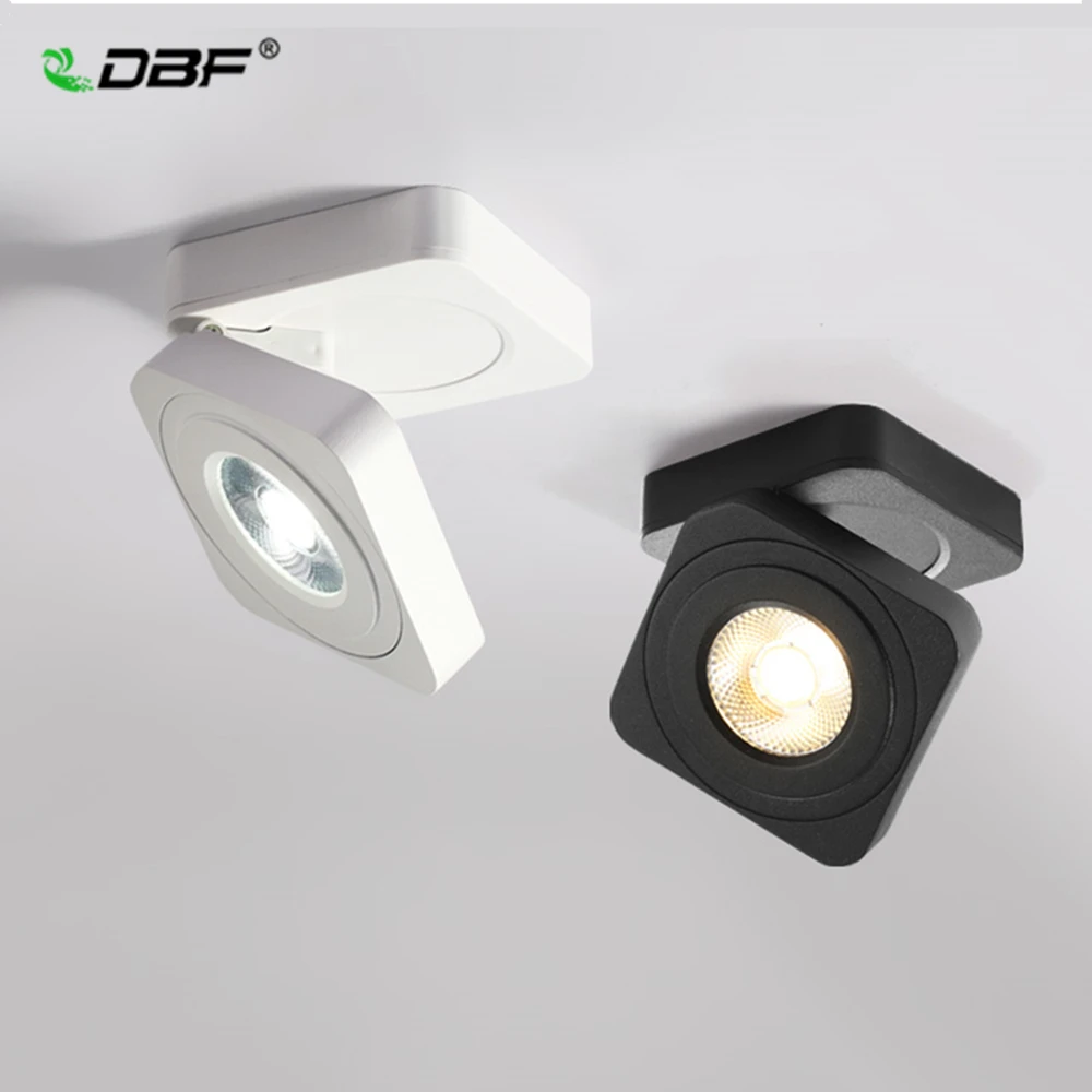 [DBF]Foldable LED Surface Mounted Downlight 5W7W 10W Ultra-thin Square 360 Degree Rotatable 3000K/4000K/6000K Ceiling Spot Light