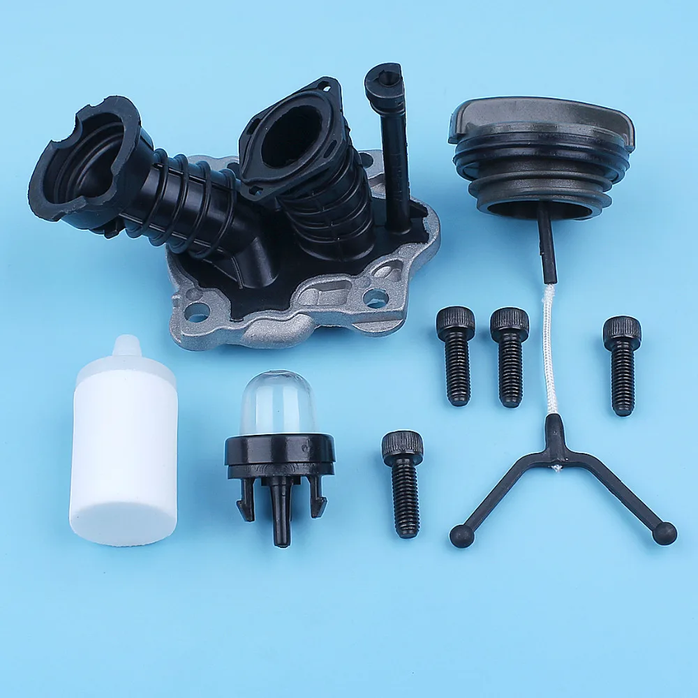 Coletor de Admissão de Inicialização da Tubulação de Entrada Kit Tampa Gás Borracha Assy para Husqvarna 445 450 445e 450e Rancher Motosserra 544082301 Peças Reposição