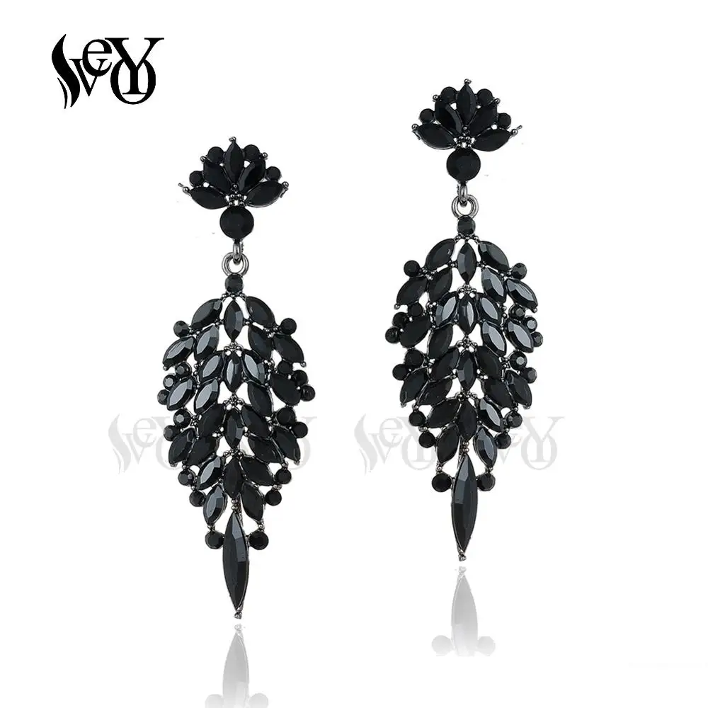 VEYO Luxury Crystal Drop Earrings Elegant Party Bridal Dangle Earrings For Women Gift New