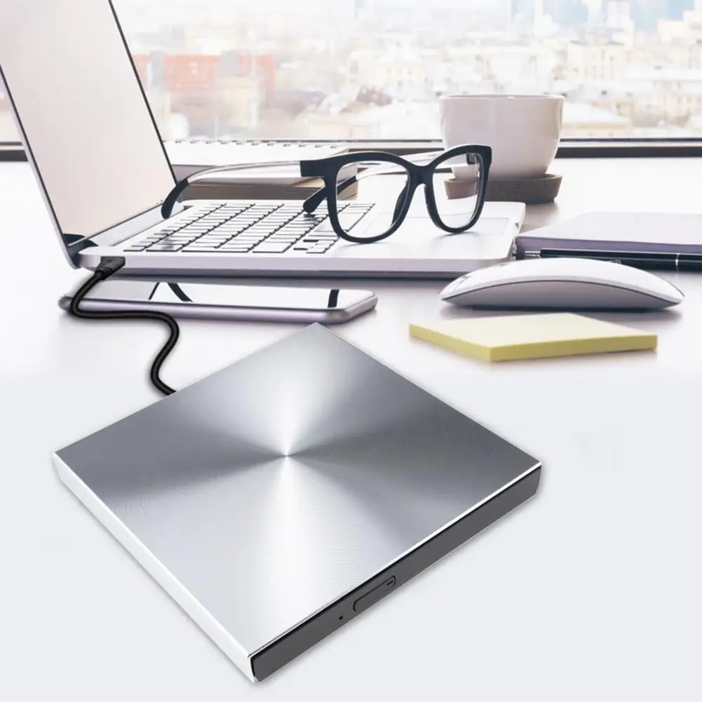 Laptop CD-ROM Disk Drive USB 3.0 Suara Rendah Aluminium Logam Campuran Komputer ROM Drive Eksternal