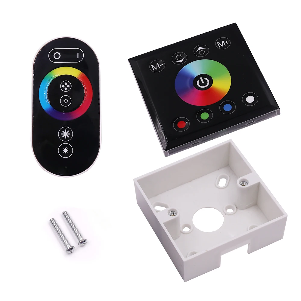 Power Switch Controller 12V/24V Wall Touch RF Remote Control RGB RGBW Led Strip Light Swithing Accessories Black Kit